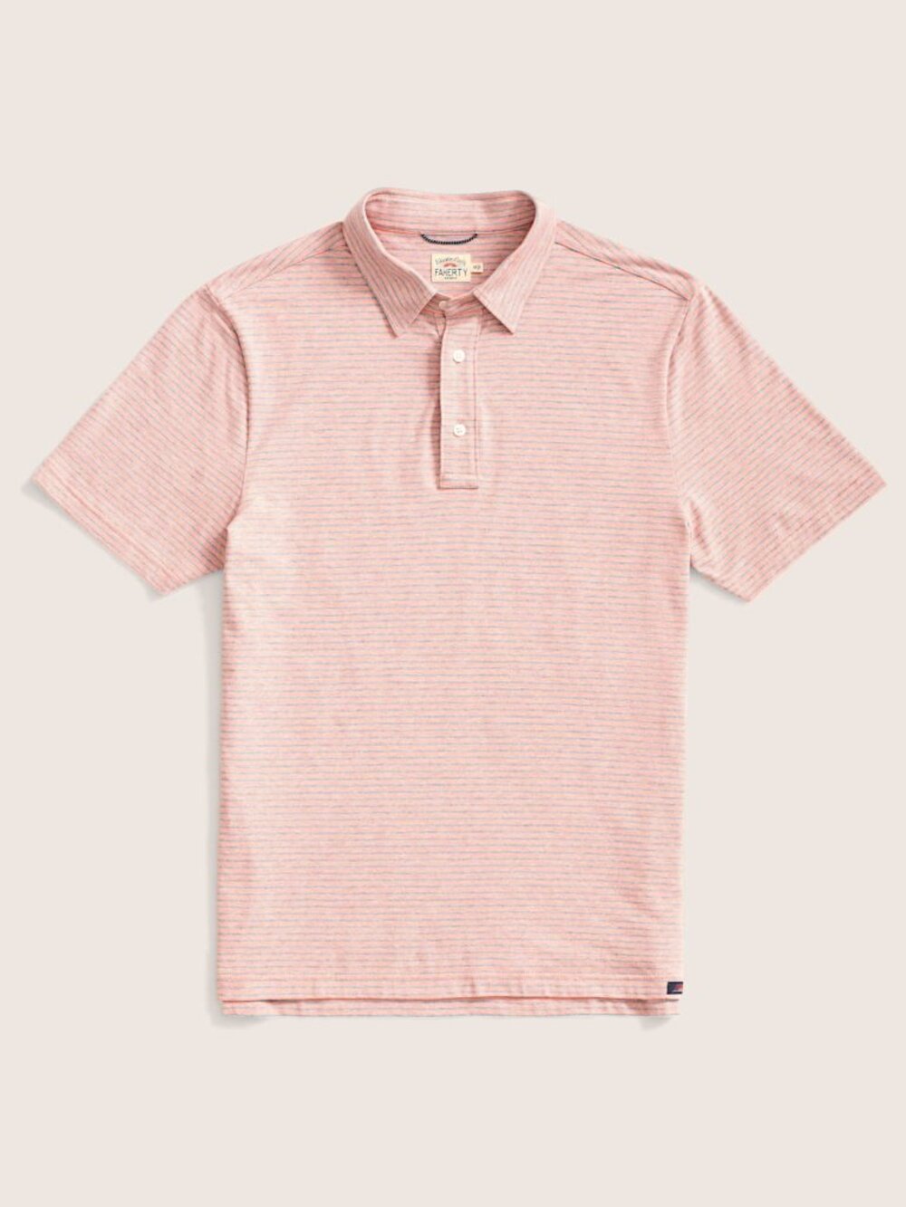 Faherty Movement Men's XL Polo Rose Sky Striped NWT